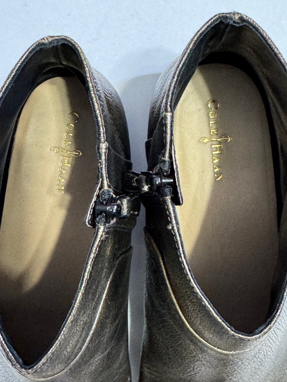 Cole Haan Allen Women’s Metallic Gold Ankle Booties Sz. 10B - Picture 8 of 14